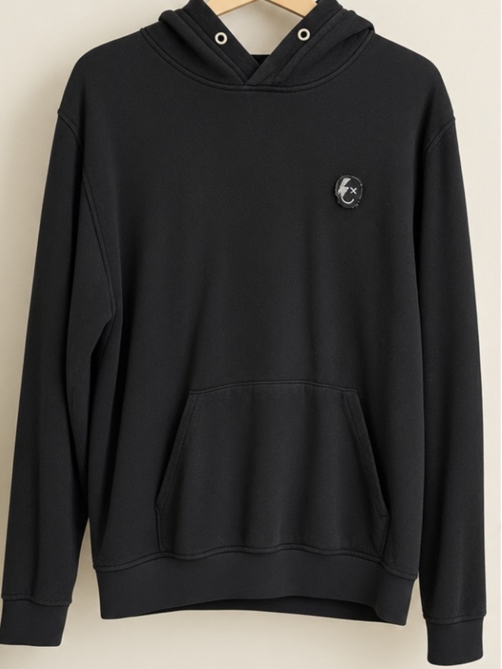 The Kooples Black Crewneck Hoodie Sweatshirt